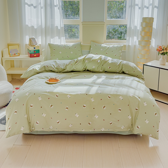 91家纺网 家纺一手货源 找家纺 感遇家纺 2026新款全棉纯棉印花13372四件套 萌小象