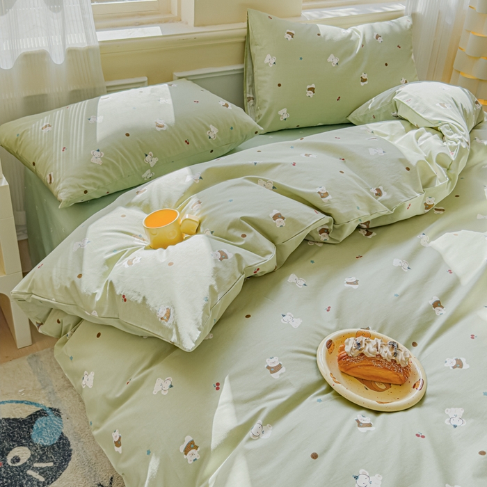 91家纺网 家纺一手货源 找家纺 感遇家纺 2026新款全棉纯棉印花13372四件套 萌小象