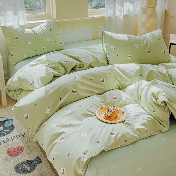 91家纺网 家纺一手货源 找家纺 感遇家纺 2026新款全棉纯棉印花13372四件套 萌小象