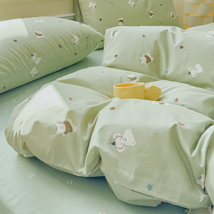 91家纺网 家纺一手货源 找家纺 感遇家纺 2026新款全棉纯棉印花13372四件套 萌小象