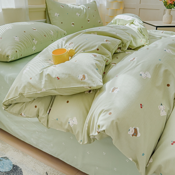 91家纺网 家纺一手货源 找家纺 感遇家纺 2026新款全棉纯棉印花13372四件套 萌小象