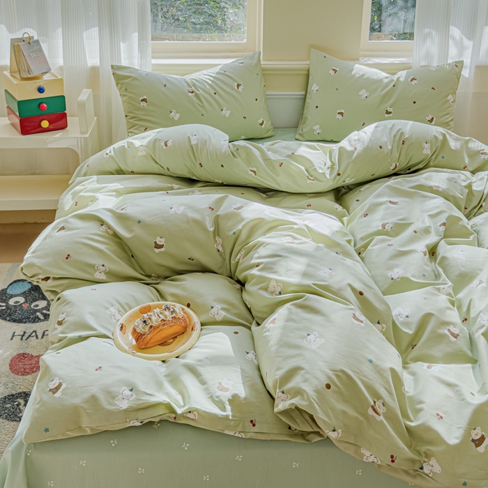 91家纺网 家纺一手货源 找家纺 感遇家纺 2026新款全棉纯棉印花13372四件套 萌小象