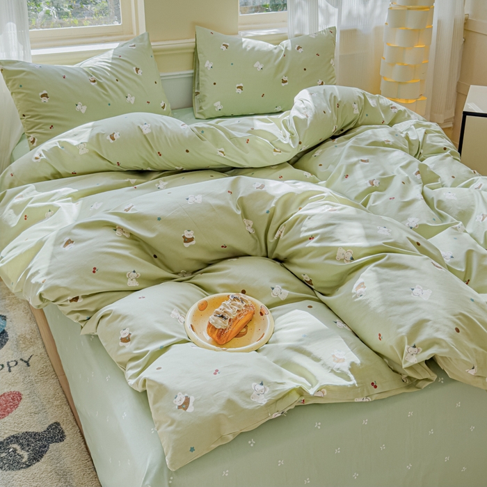 91家纺网 家纺一手货源 找家纺 感遇家纺 2026新款全棉纯棉印花13372四件套 萌小象