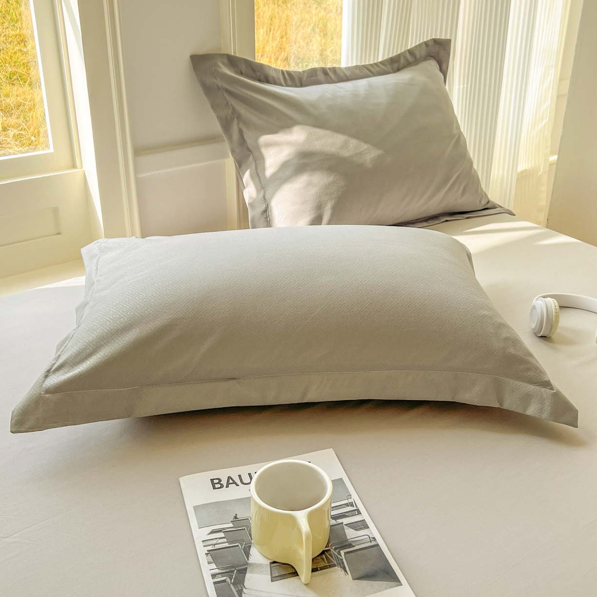 91家纺网 家纺一手货源 找家纺 卡诗兰 2025新款外贸跨境电商亚马逊速卖通单床笠三件套欧美尺寸多多跨境平台TEMU SHEIN 浅灰