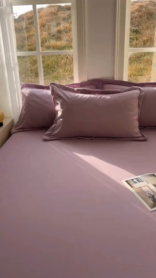 91家纺网 家纺一手货源 找家纺 卡诗兰 2025新款外贸跨境电商亚马逊速卖通单床笠三件套欧美尺寸多多跨境平台TEMU SHEIN 藤紫