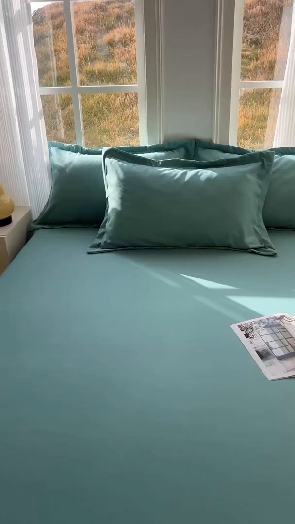 91家纺网 家纺一手货源 找家纺 卡诗兰 2025新款外贸跨境电商亚马逊速卖通单床笠三件套欧美尺寸多多跨境平台TEMU SHEIN 松绿