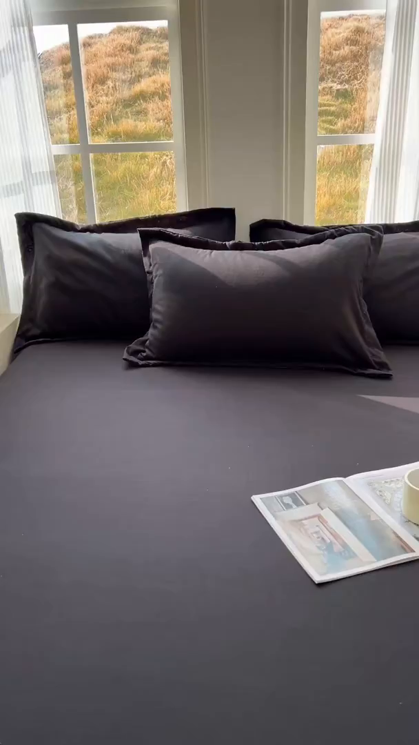 91家纺网 家纺一手货源 找家纺 卡诗兰 2025新款外贸跨境电商亚马逊速卖通单床笠三件套欧美尺寸多多跨境平台TEMU SHEIN 墨黑