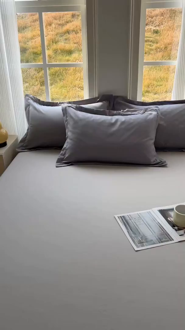 91家纺网 家纺一手货源 找家纺 卡诗兰 2025新款外贸跨境电商亚马逊速卖通单床笠三件套欧美尺寸多多跨境平台TEMU SHEIN 浅灰