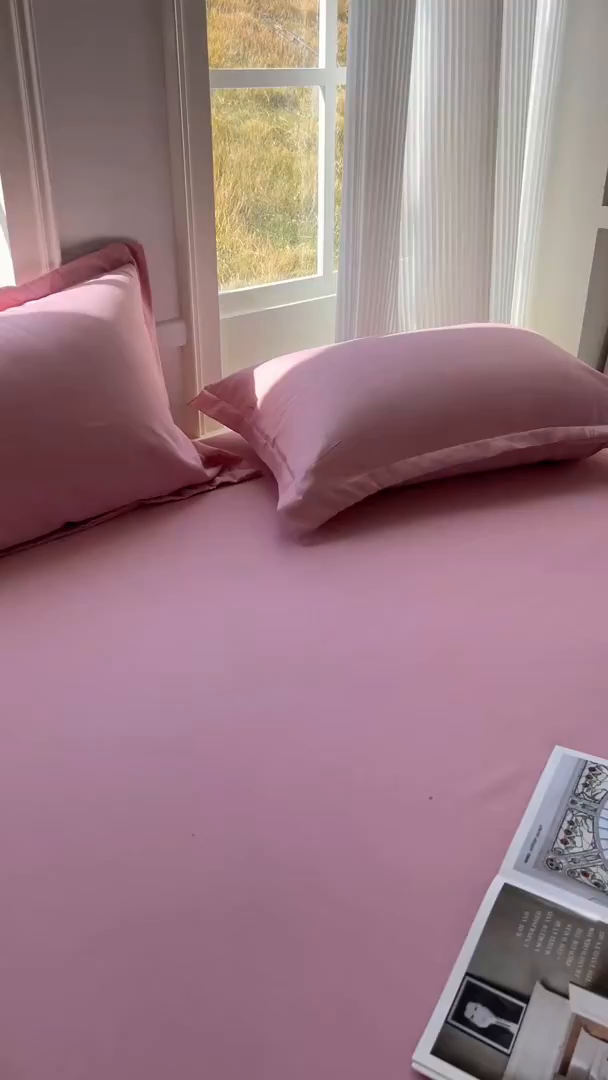 91家纺网 家纺一手货源 找家纺 卡诗兰 2025新款外贸跨境电商亚马逊速卖通单床笠三件套欧美尺寸多多跨境平台TEMU SHEIN 桃花粉