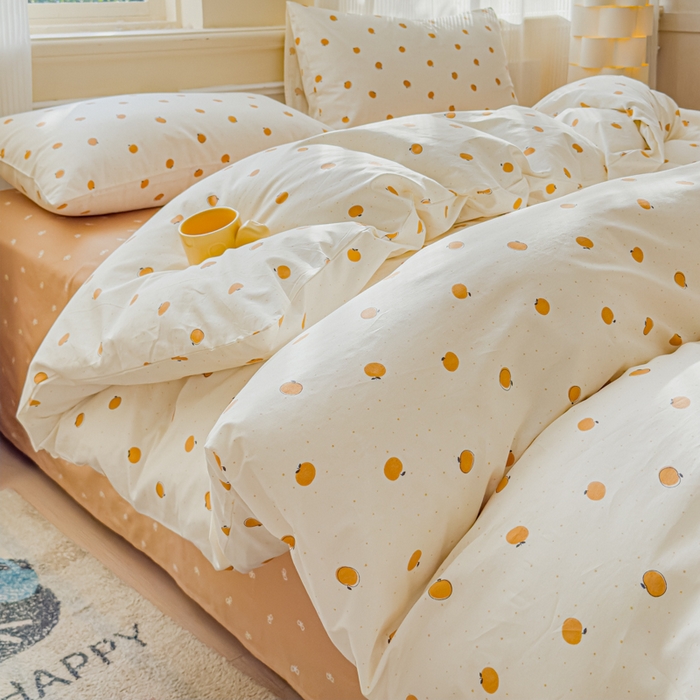 感遇家纺 2026新款全棉纯棉印花13372四件套 年年有橙