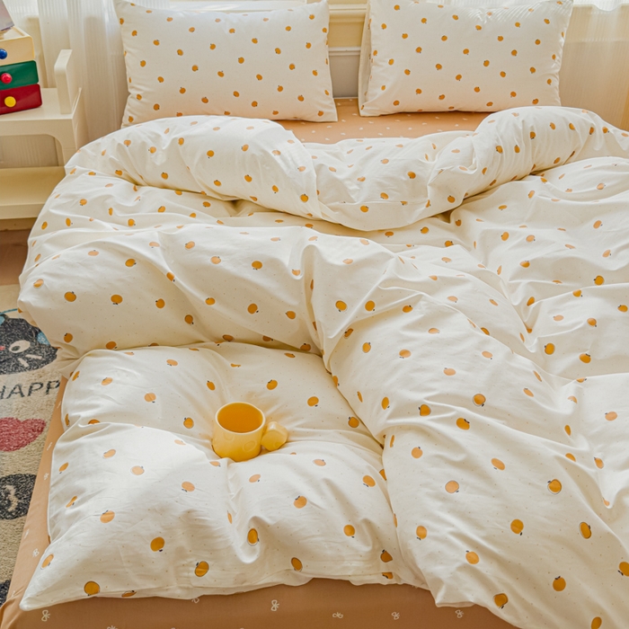 91家纺网 家纺一手货源 找家纺 感遇家纺 2026新款全棉纯棉印花13372四件套 年年有橙