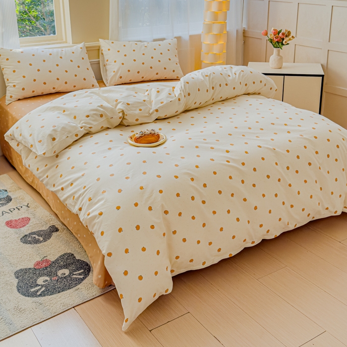 91家纺网 家纺一手货源 找家纺 感遇家纺 2026新款全棉纯棉印花13372四件套 年年有橙