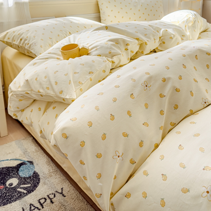 感遇家纺 2026新款全棉纯棉印花13372四件套 柠檬蜜语