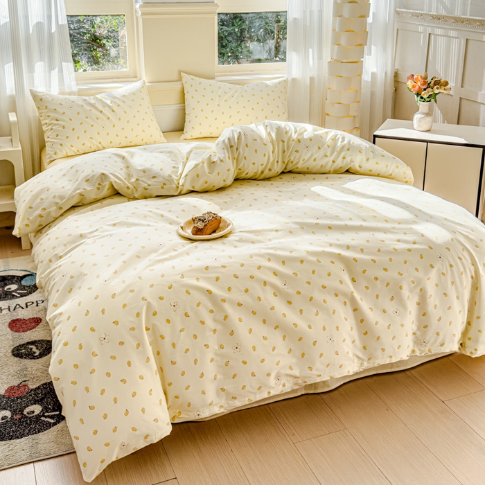 91家纺网 家纺一手货源 找家纺 感遇家纺 2026新款全棉纯棉印花13372四件套 柠檬蜜语