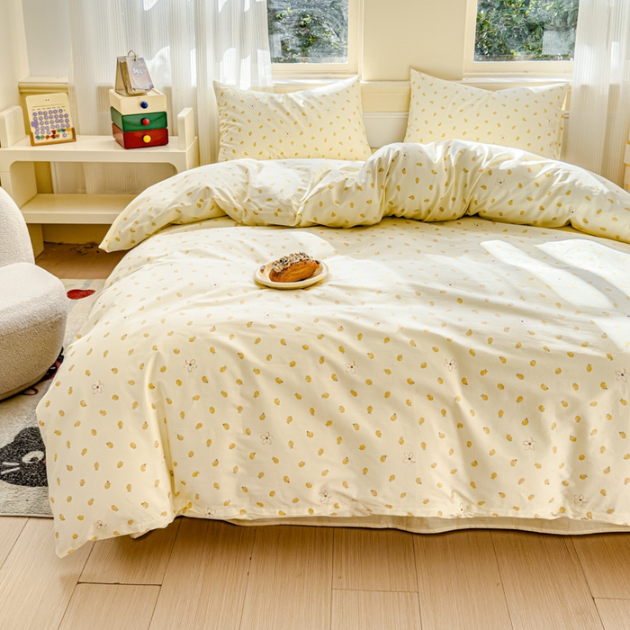 91家纺网 家纺一手货源 找家纺 感遇家纺 2026新款全棉纯棉印花13372四件套 柠檬蜜语