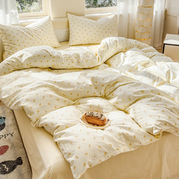 91家纺网 家纺一手货源 找家纺 感遇家纺 2026新款全棉纯棉印花13372四件套 柠檬蜜语