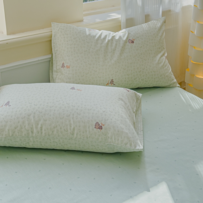 91家纺网 家纺一手货源 找家纺 感遇家纺 2026新款全棉纯棉印花13372四件套 热带雨林-绿