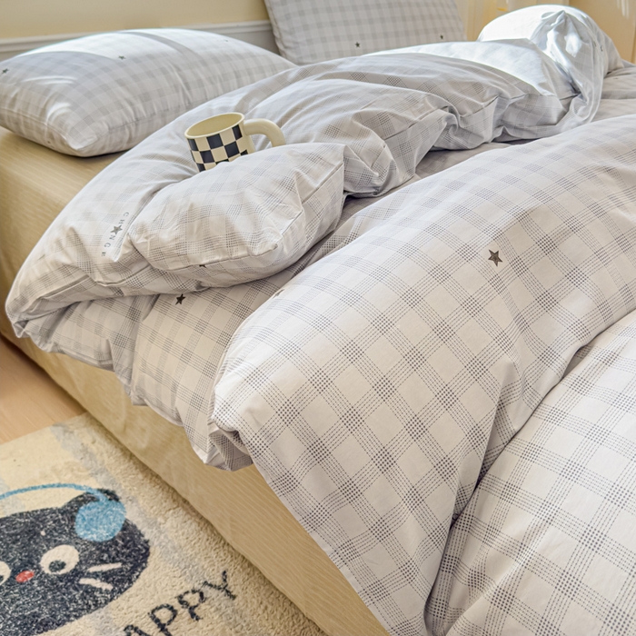 感遇家纺 2026新款全棉纯棉印花13372四件套 星辰大海-灰