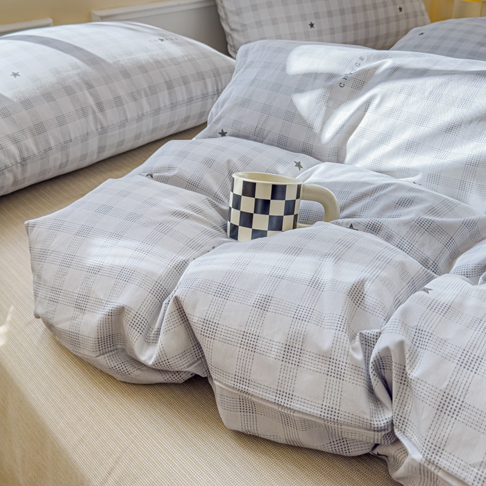 91家纺网 家纺一手货源 找家纺 感遇家纺 2026新款全棉纯棉印花13372四件套 星辰大海-灰