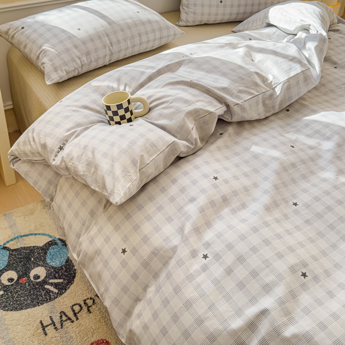 91家纺网 家纺一手货源 找家纺 感遇家纺 2026新款全棉纯棉印花13372四件套 星辰大海-灰