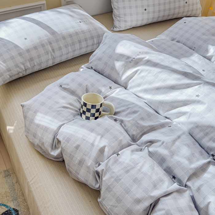 91家纺网 家纺一手货源 找家纺 感遇家纺 2026新款全棉纯棉印花13372四件套 星辰大海-灰