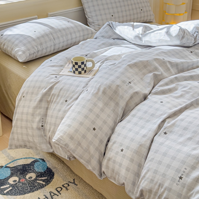 91家纺网 家纺一手货源 找家纺 感遇家纺 2026新款全棉纯棉印花13372四件套 星辰大海-灰