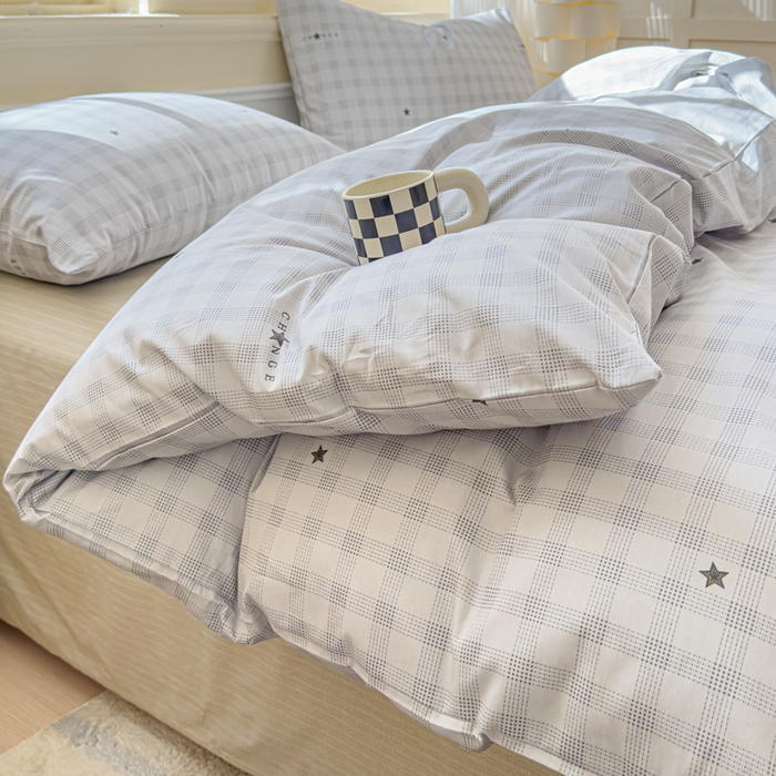 91家纺网 家纺一手货源 找家纺 感遇家纺 2026新款全棉纯棉印花13372四件套 星辰大海-灰