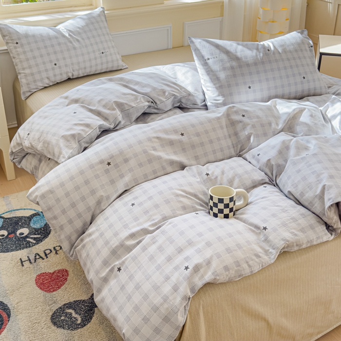 91家纺网 家纺一手货源 找家纺 感遇家纺 2026新款全棉纯棉印花13372四件套 星辰大海-灰