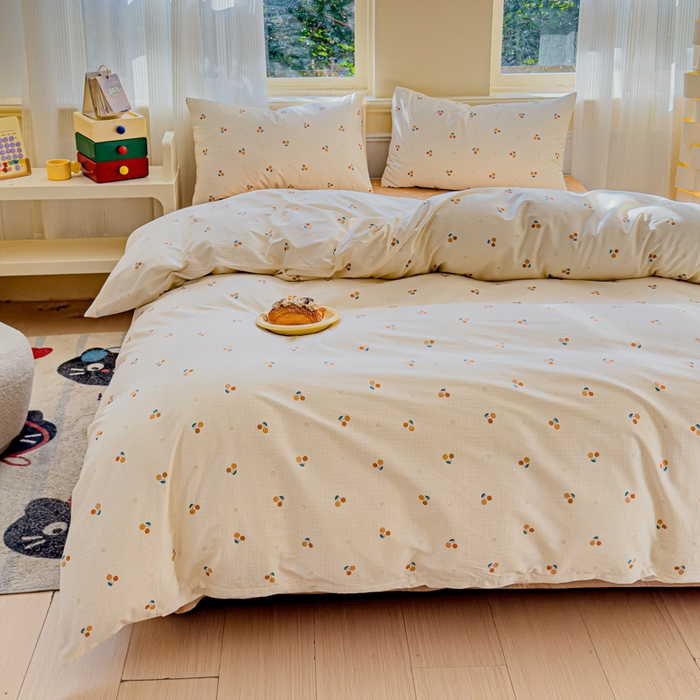 91家纺网 家纺一手货源 找家纺 感遇家纺 2026新款全棉纯棉印花13372四件套 长安荔枝-米