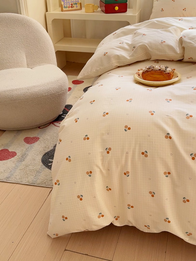 91家纺网 家纺一手货源 找家纺 感遇家纺 2026新款全棉纯棉印花13372四件套 长安荔枝-米