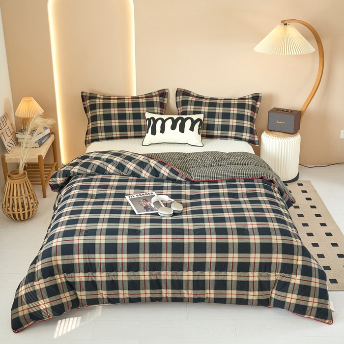 91家纺网 家纺一手货源 找家纺 （总）三沁家居 2025新款全棉色织水洗棉大豆被冬被被子被芯