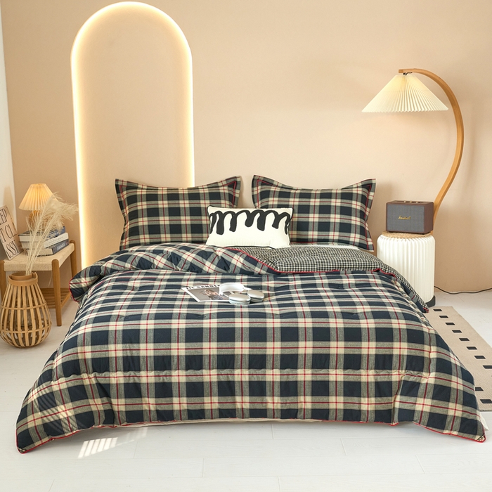 91家纺网 家纺一手货源 找家纺 （总）三沁家居 2025新款全棉色织水洗棉大豆被冬被被子被芯