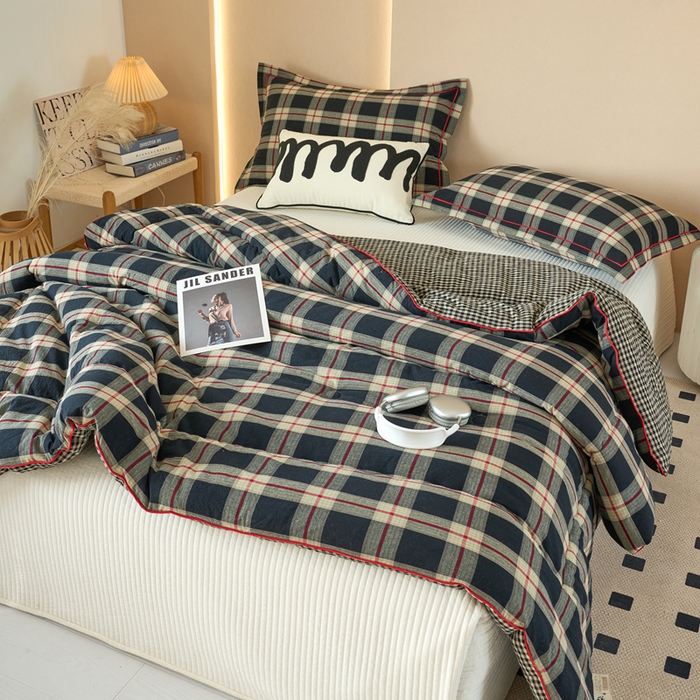 91家纺网 家纺一手货源 找家纺 （总）三沁家居 2025新款全棉色织水洗棉大豆被冬被被子被芯