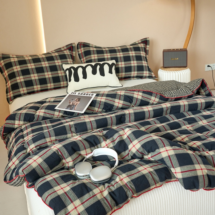 91家纺网 家纺一手货源 找家纺 （总）三沁家居 2025新款全棉色织水洗棉大豆被冬被被子被芯