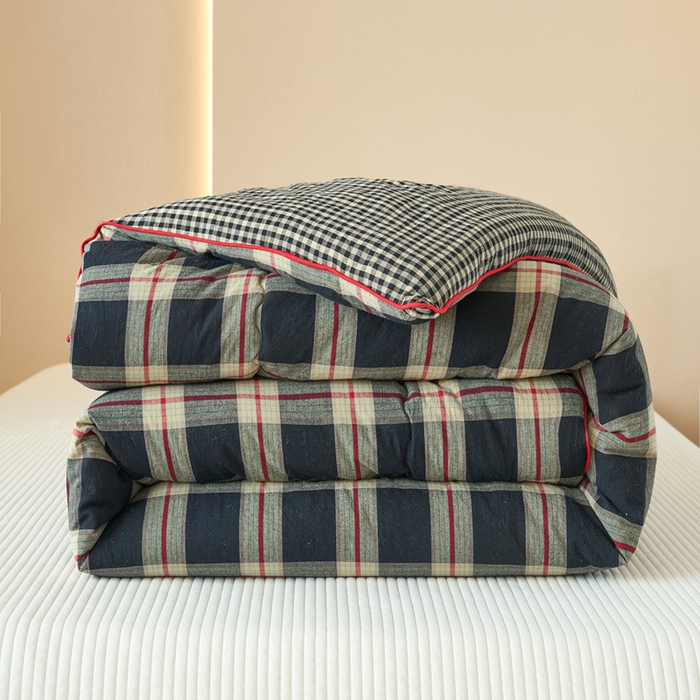 91家纺网 家纺一手货源 找家纺 （总）三沁家居 2025新款全棉色织水洗棉大豆被冬被被子被芯