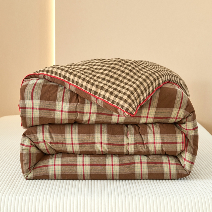 91家纺网 家纺一手货源 找家纺 （总）三沁家居 2025新款全棉色织水洗棉大豆被冬被被子被芯