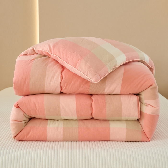 91家纺网 家纺一手货源 找家纺 （总）三沁家居 2025新款全棉色织水洗棉大豆被冬被被子被芯