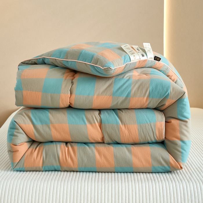 91家纺网 家纺一手货源 找家纺 （总）三沁家居 2025新款全棉色织水洗棉大豆被冬被被子被芯