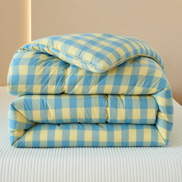 91家纺网 家纺一手货源 找家纺 （总）三沁家居 2025新款全棉色织水洗棉大豆被冬被被子被芯