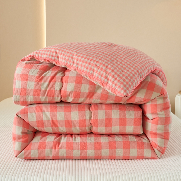 91家纺网 家纺一手货源 找家纺 （总）三沁家居 2025新款全棉色织水洗棉大豆被冬被被子被芯