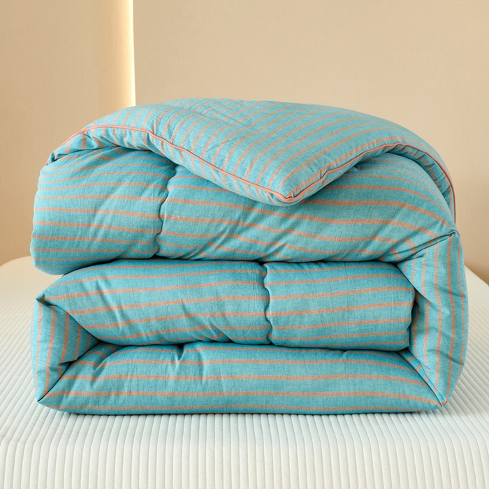 91家纺网 家纺一手货源 找家纺 （总）三沁家居 2025新款全棉色织水洗棉大豆被冬被被子被芯