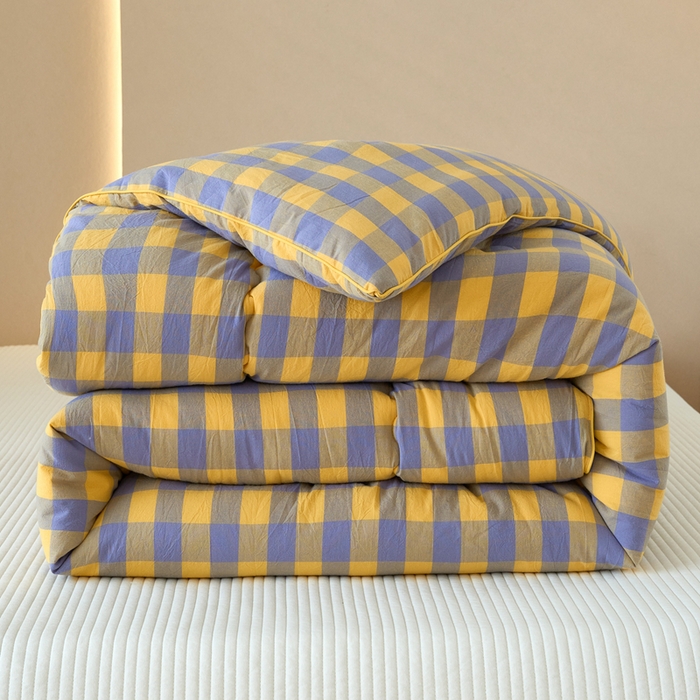 91家纺网 家纺一手货源 找家纺 （总）三沁家居 2025新款全棉色织水洗棉大豆被冬被被子被芯