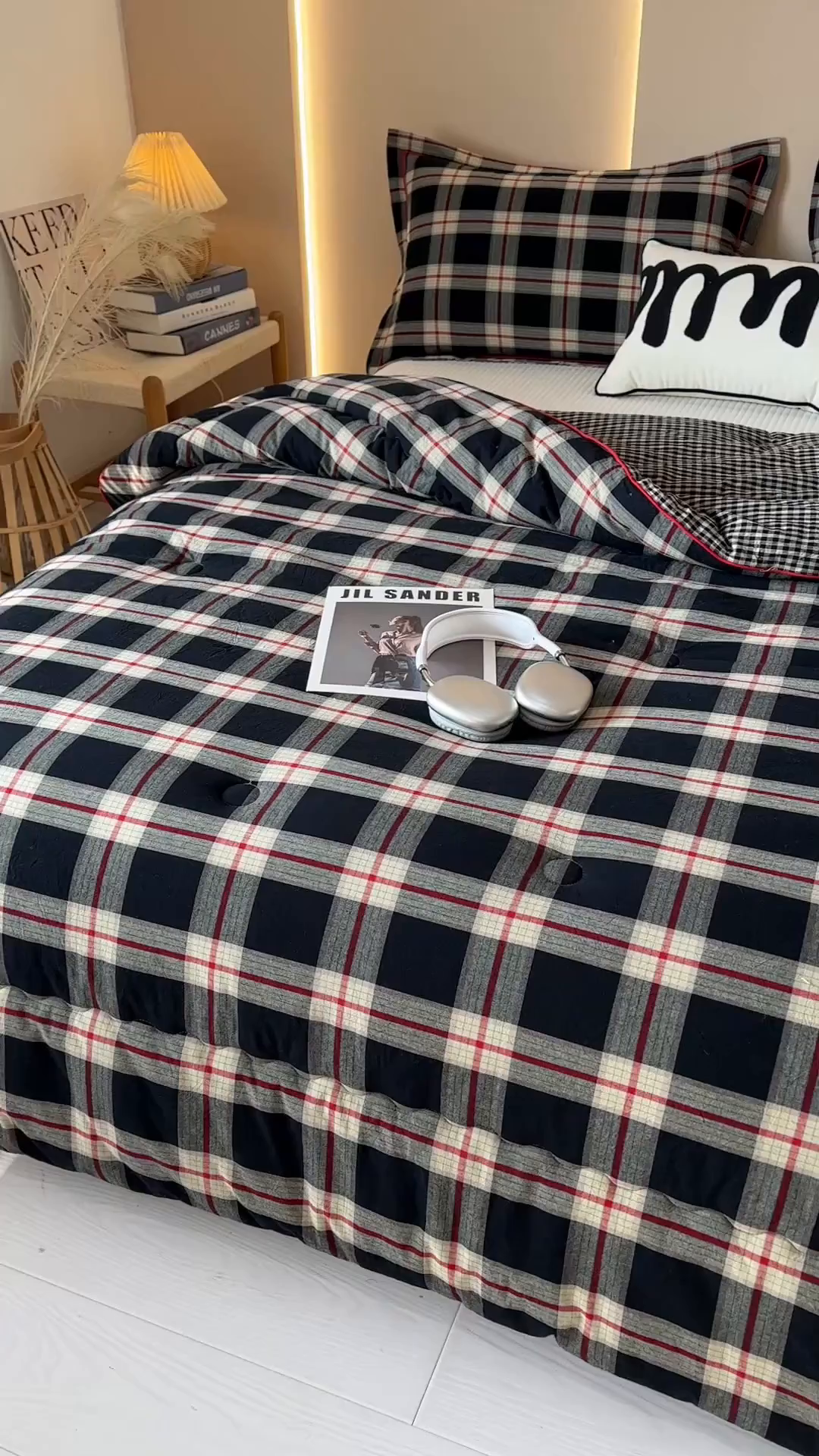 91家纺网 家纺一手货源 找家纺 三沁家居 2025新款全棉色织水洗棉大豆被冬被被子被芯 格调雅韵灰