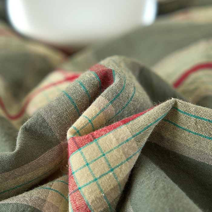 91家纺网 家纺一手货源 找家纺 三沁家居 2025新款全棉色织水洗棉大豆被冬被被子被芯 格调雅韵绿