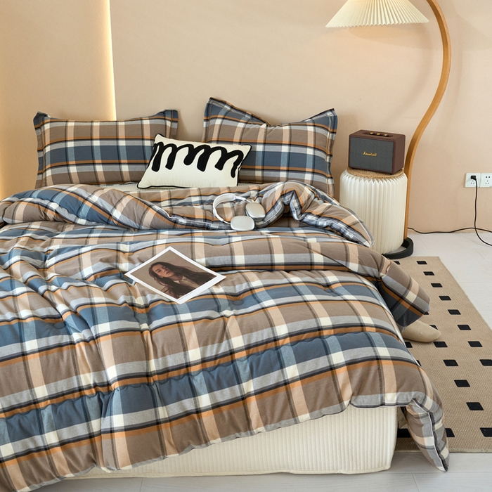 91家纺网 家纺一手货源 找家纺 三沁家居 2025新款全棉色织水洗棉大豆被冬被被子被芯 爵士乐章