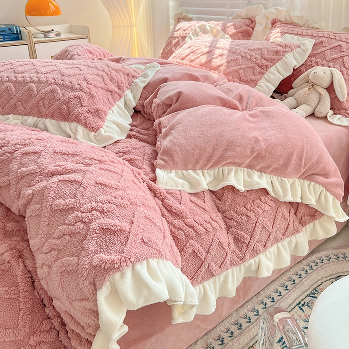 91家纺网 家纺一手货源 找家纺 （总）新款治 愈系高克重加厚塔芙绒牛奶绒四件套三件套