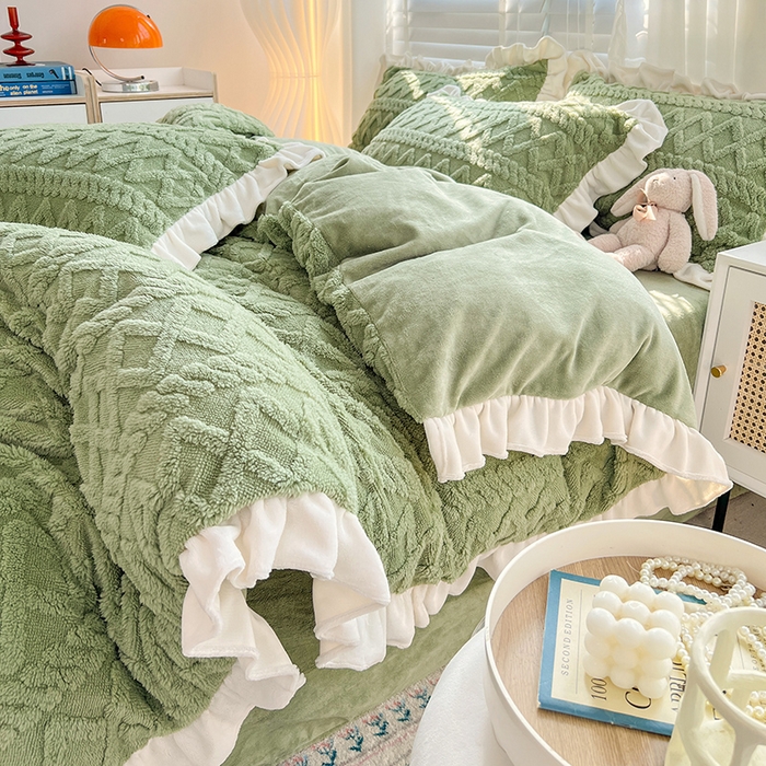 91家纺网 家纺一手货源 找家纺 （总）新款治 愈系高克重加厚塔芙绒牛奶绒四件套三件套