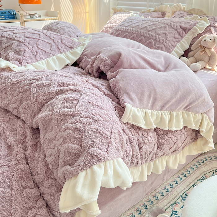 91家纺网 家纺一手货源 找家纺 （总）新款治 愈系高克重加厚塔芙绒牛奶绒四件套三件套