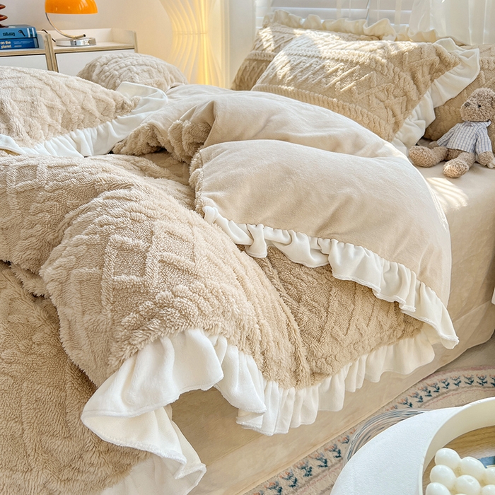 91家纺网 家纺一手货源 找家纺 （总）新款治 愈系高克重加厚塔芙绒牛奶绒四件套三件套