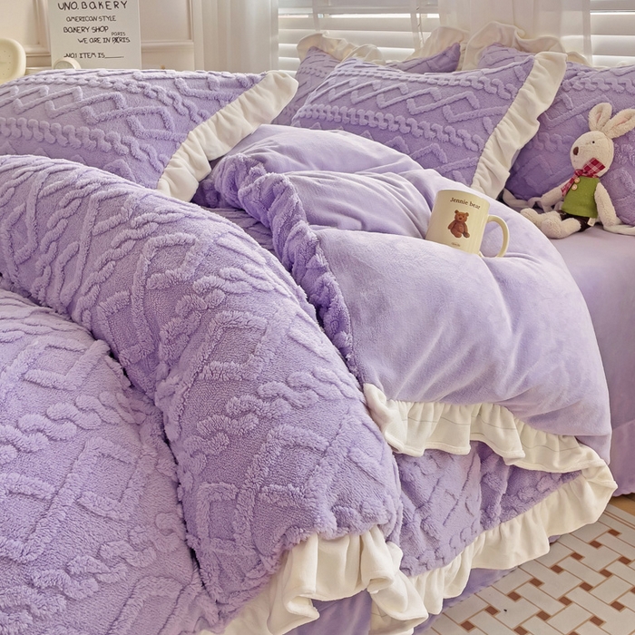 91家纺网 家纺一手货源 找家纺 （总）新款治 愈系高克重加厚塔芙绒牛奶绒四件套三件套